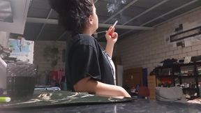 Sexy PAWG Smoking Cigarette