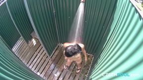 Czech Pool 56 Public Shower Fantasy with a Wet Brunette