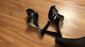 Black High Heel Fetish Ankle Boots