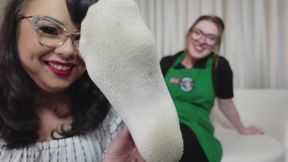 Susan and Kinkerbell Step-Mom and Barista Daughter Foot Domination