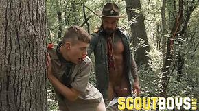 Hung DILF, Dolf Dietrich, barebacks hairless virgin scout