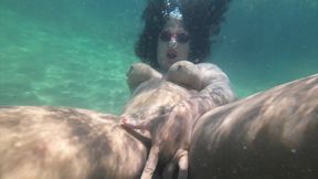 Skinny dipping in the ocean