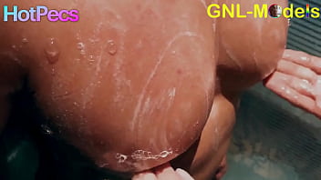 Hot Pecs getting worshipped and played in the shower!