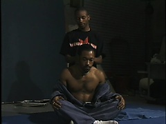 Hot black wrestlers have a workout with their enormous pistons