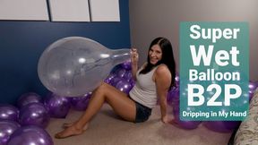 Super Wet Balloon Blow to Pop Dripping in My Hand - Kylie Jacobsx - MP4 4K HD