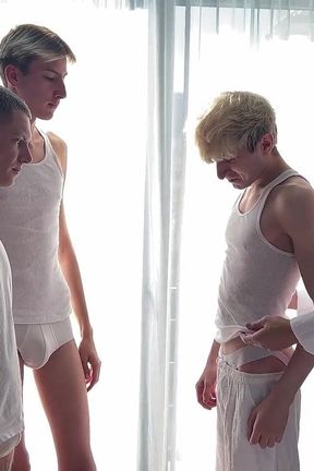 Daddy Brought a Sweet Twink to Guys with Big Dicks and They Fucked Him Hard