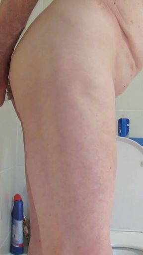 Riding 9 Inch Glass Cock Close up Side View