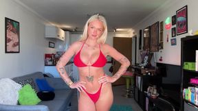 HUGE TITS public changing room  see through clothing