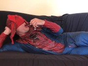 Spidey Spits & Gags On Dildo Tease & Denial JOI