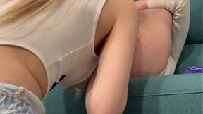 Petite blonde slut gets full service with anal rimming and prostate massage