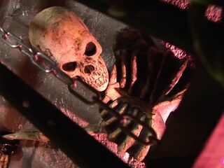 That screwing Halloween fuckfest with the large boobed golden-haired and brunette hair mother I'd like to fuck