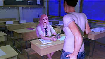 Beauty student enjoin night party first time - 3D Animation V519