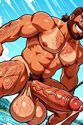 Naked Men at the Lake Digital Art