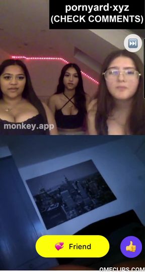 Amateur girl reacts on webcam
