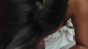 Sucking My boyfriend's huge cock and flicking It