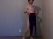 Trying clothes on dressing and undressing - Black Jeggings part 7
