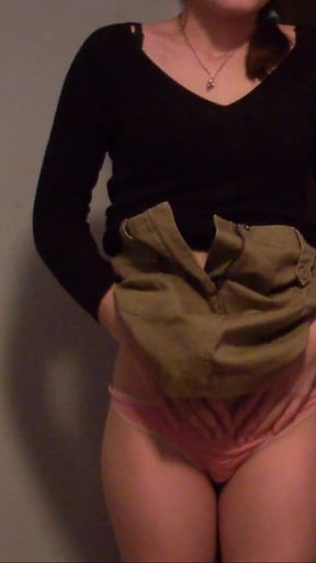 Skinny Teen Full Bladder Desperation Standing and Trying to Pee on the Floor