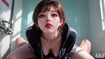 My Asian girl loves taking a bath while I fucking her in her holes![AI]