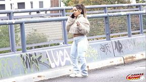 GERMAN SCOUT - Small Latina Midget Munequita Enfadada talk to Big Dick Casting Fuck in Berlin