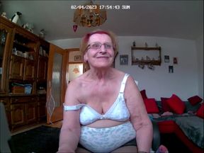 Granny in Underwear and Stockings