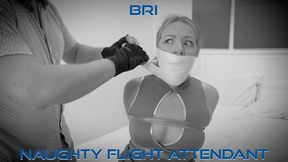 Bri - Flight Attendant Missing Her Flight Alt H265 MP4 4K ( Tape Gagged , Tape Bondage , Cleave Wrap Gag , Clear Tape Wrap , OTN gag , Hogtie )