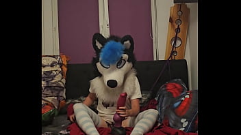 Fursuit Femboy fuck by Bad Dragon Rex XL