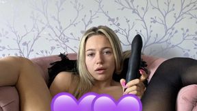 Legs Wide, Ass Plugged, making my Pretty Little Pussy Squirt for you through my Nylon Tights