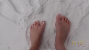 Feet in the snow