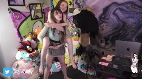 Ziva Fey - Ziva And Mewchii Fey Lift And Carry In Skirts
