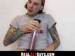 RealAltGuys.com - Inked punk amateur enjoys solo jerk off then fucks his favorite sex toys