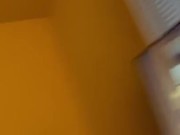 Jerking big dick to some MILF porn