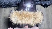 Moncler fur hooded puffer jacket with leather gloves ! 69/Doggystyle/Blowjob