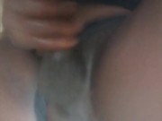 Naughty African shemale masturbation big cumshot