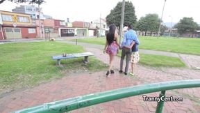 Black guy fucks tranny and teen babe