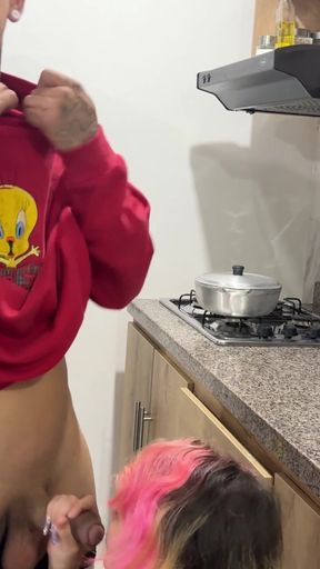 My friend's stepsister seduces me and I make her run in spurts from my friend.   Clip 1