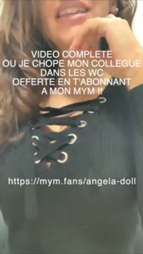 Angela Doll - risky challenge: getting fucked in the ass by my office colleague in the WC !!