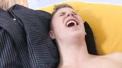 Young blonde gay dude seduced into sucking cock and being banged