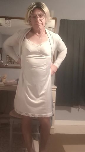Lisa in Awhite Slip