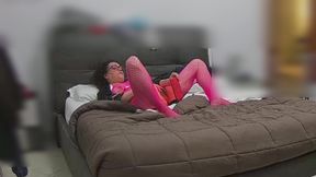 Wife filmed while taking selfie porn in lingerie for someone and a video while masturbating