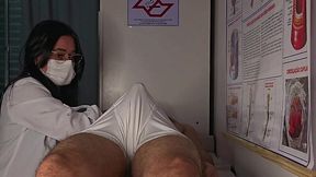 Naughty Nurse and Hot Esthetician Check Out Patient's Throbbing Boner!