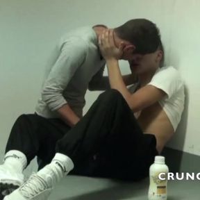 Sexy twink fucked in sneakers by straight scaly lad in jogging