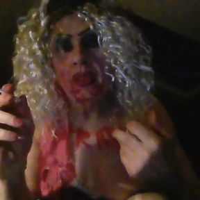 Sissy cumdump Sarah,shows how she likes to be fucked, masturbates, smokes, uses her mouth as her ashtray