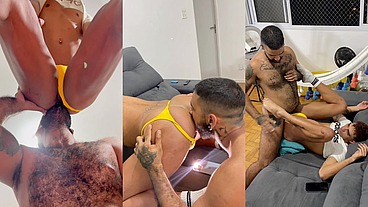 urso pauzudo comendo passivo de calcinha