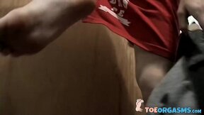Horny Wiley needs wank his hard twink cock while showing off his sexy feet