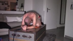 Hard humiliation and fucked bareback by anonymous boy with mask