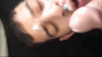 Arab twink takes daddy's full cumshot on his face