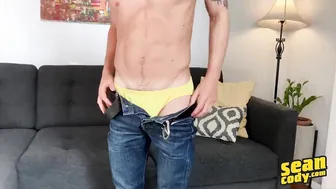 Cody Jerks Off Close Up Showing His Masculine Tattooed Body