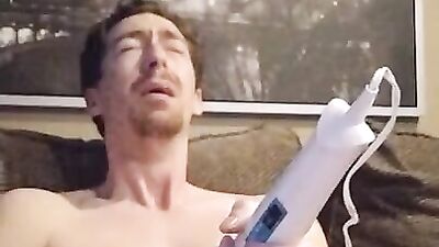 First Time Using Hitachi Wand On My Dick On Camera