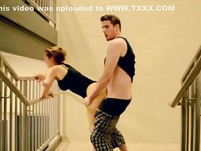 Horny Couple Fucking in the Stairwell