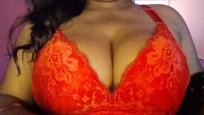 Busty Girl Bra Boob Press Nipple Play.